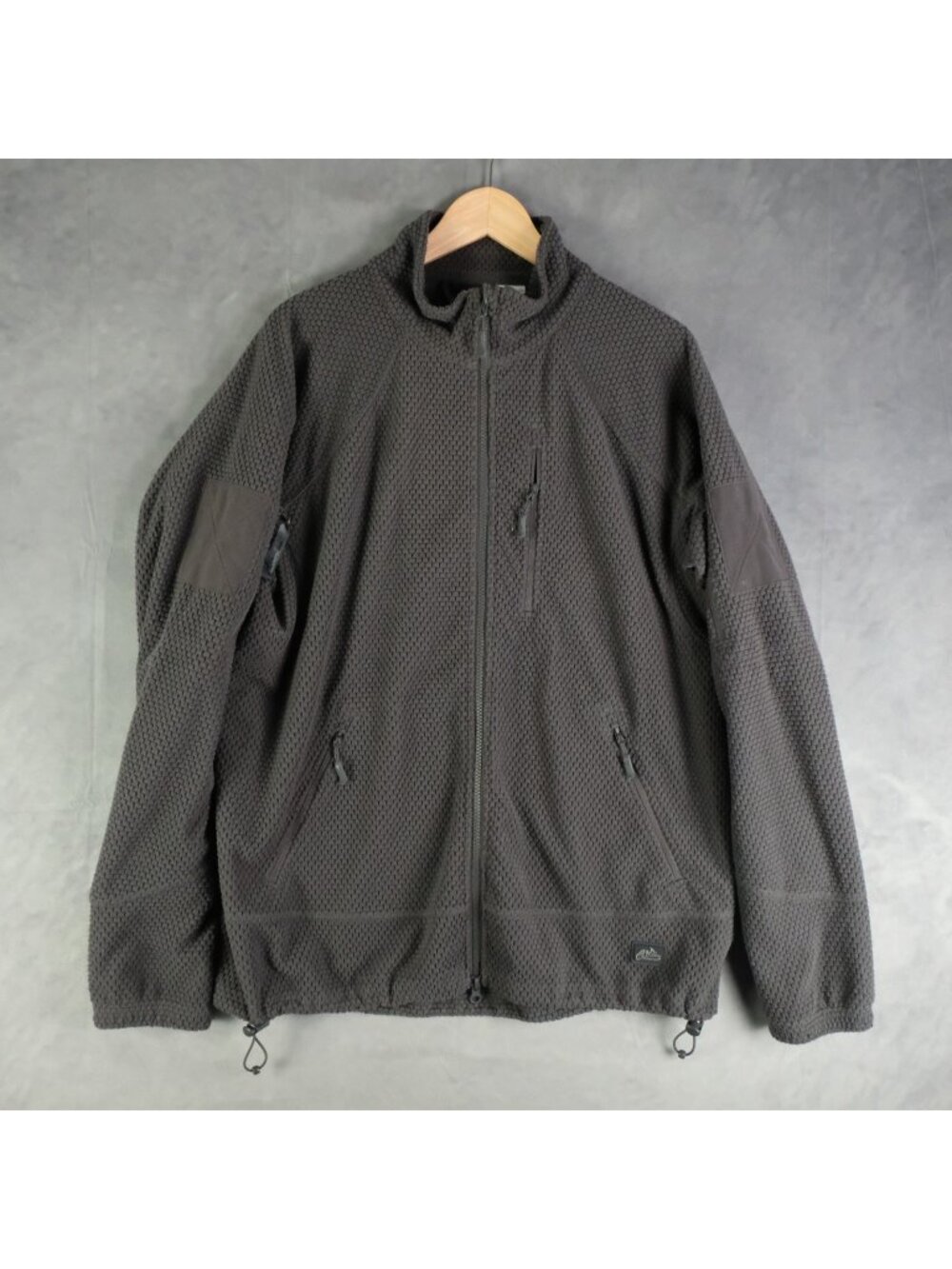 Helikon Tex Jacket Mens Large Gray Alpha Tactical Waffle Fleece Full Zip